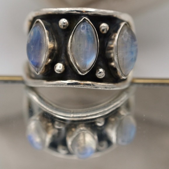 Jewelry - Magical Moonstone Ring she is a Thick Beauty with Lots of Charm Sterling Silver